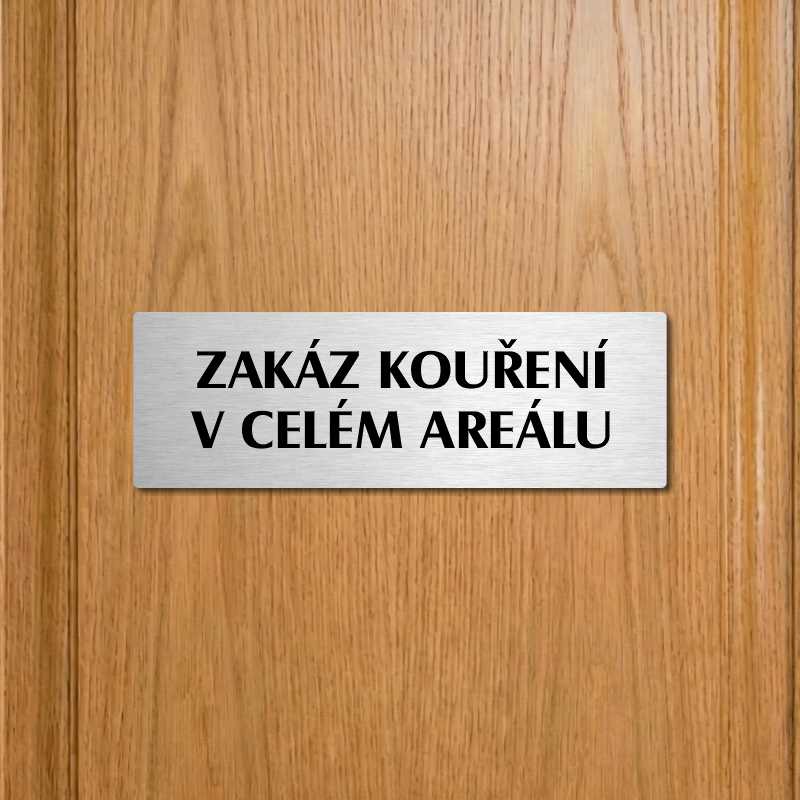 Zákaz kouření, 200x66mm, zlatá popiska s dvojtým rámečkem